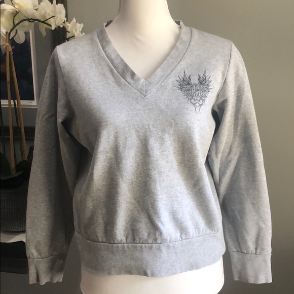 Harley-Davidson Tops - Vintage Harley-Davidson V-Neck Sweatshirt Medium